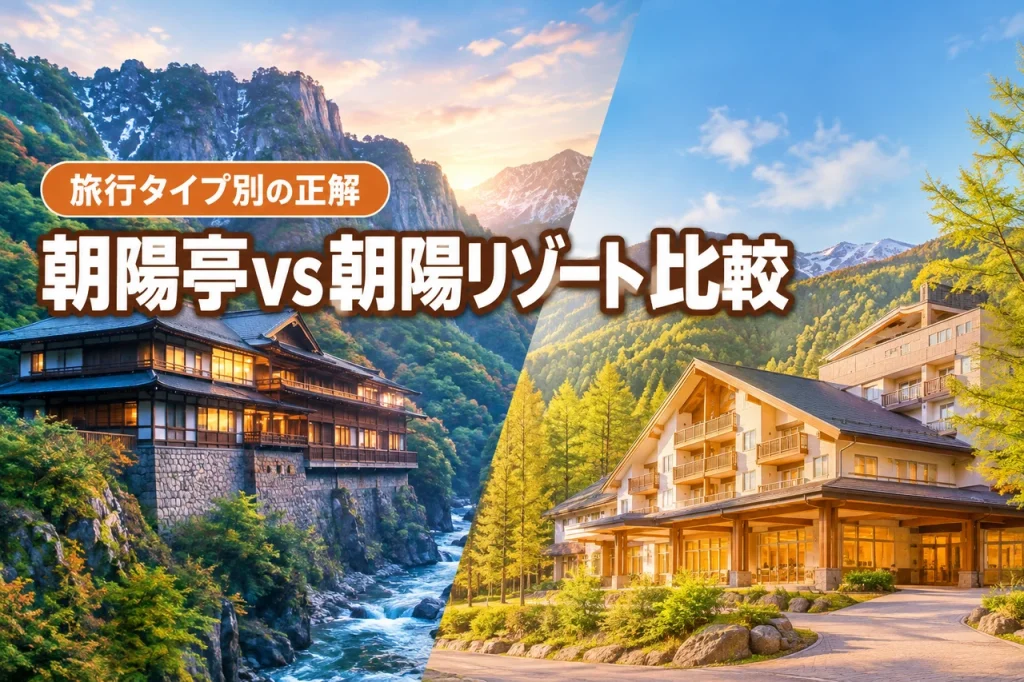 【層雲峡】朝陽亭と朝陽リゾートホテルどっちがおすすめ？旅行タイプ別に正解を提示（記事のアイキャッチ画像）